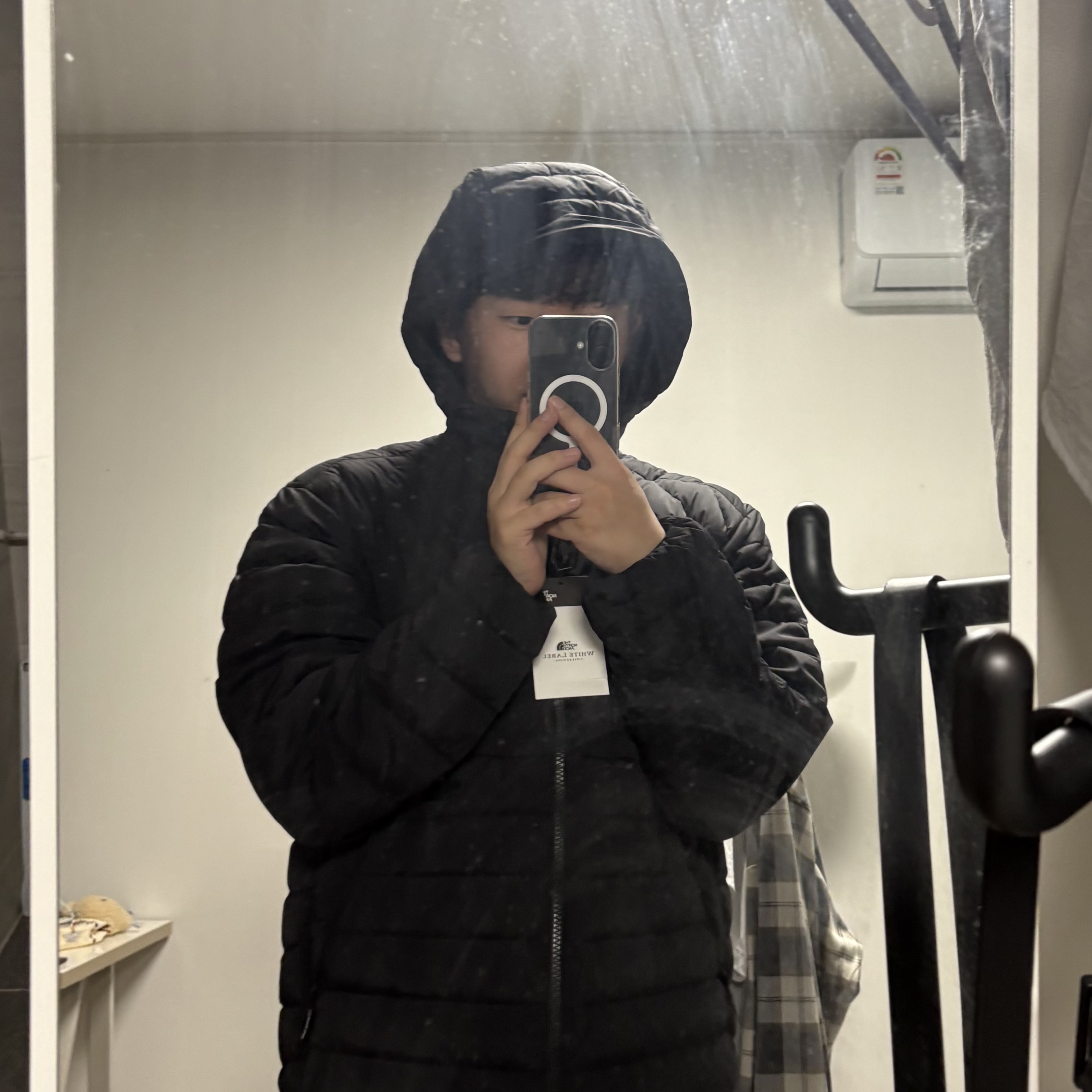 The North Face Coreline Down Jacket Black - 25FW 착용 스타일 - 3
