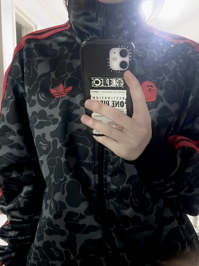 Adidas x BAPE Allover Print Track Top Black - KR Sizing, Adidas x BAPE Allover Print Track Top Black - US Sizing 착용 스타일 - 1