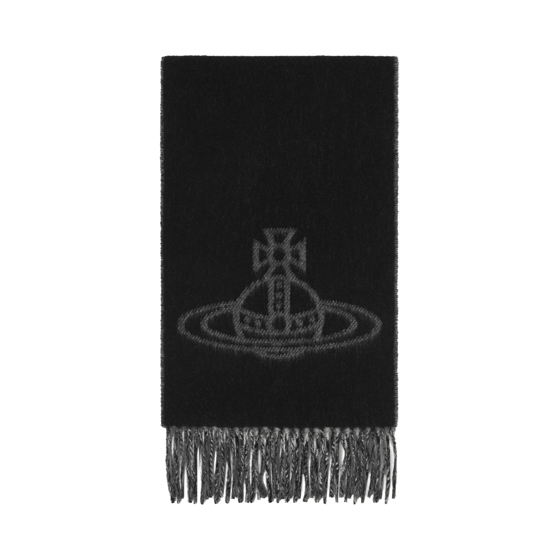 (W) 비비안 웨스트우드 더블 로고 머플러 블랙((W) Vivienne Westwood Double Logo Muffler Black)