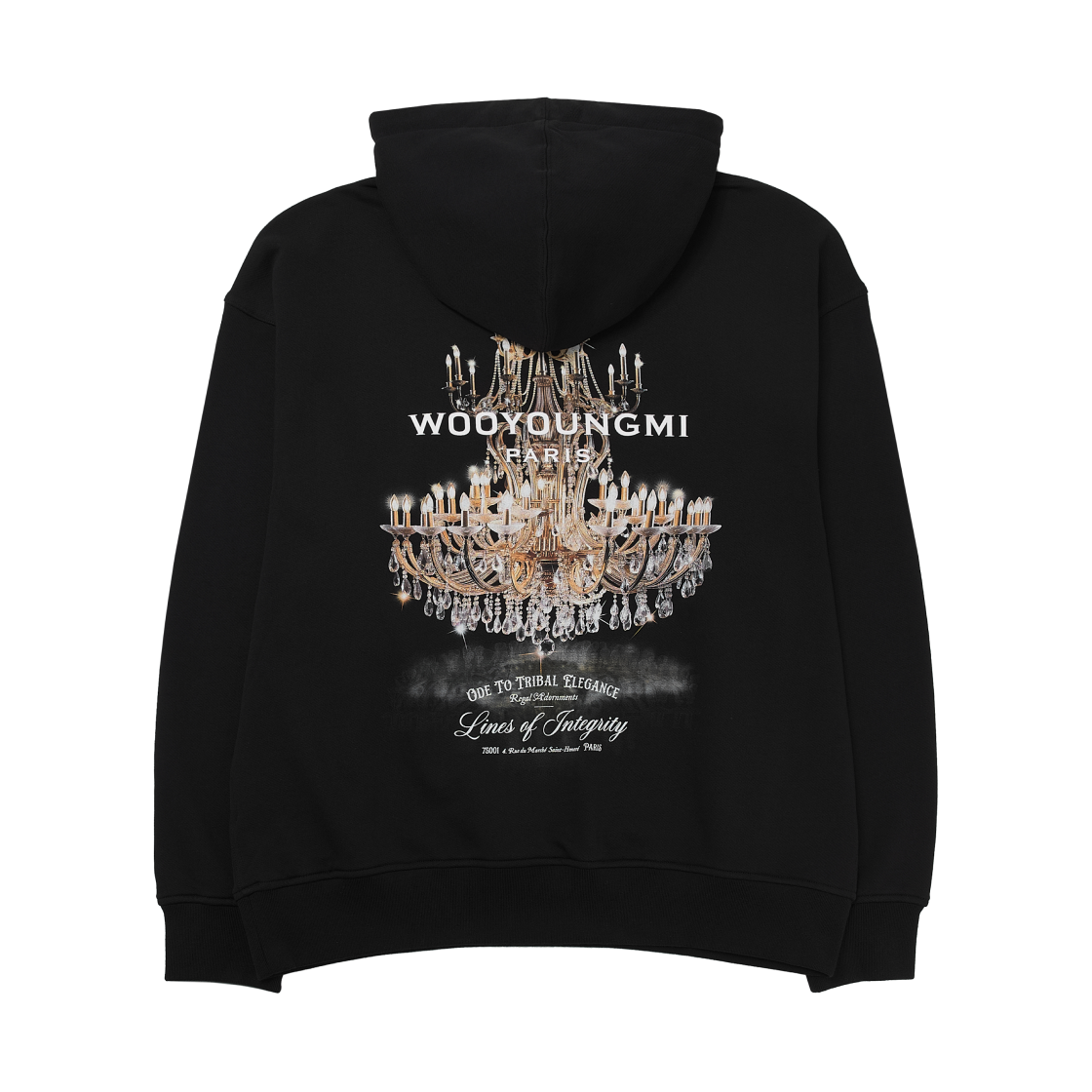 W253TS33732B Wooyoungmi Chandelier Graphic Hooded T-Shirt Black - 25FW