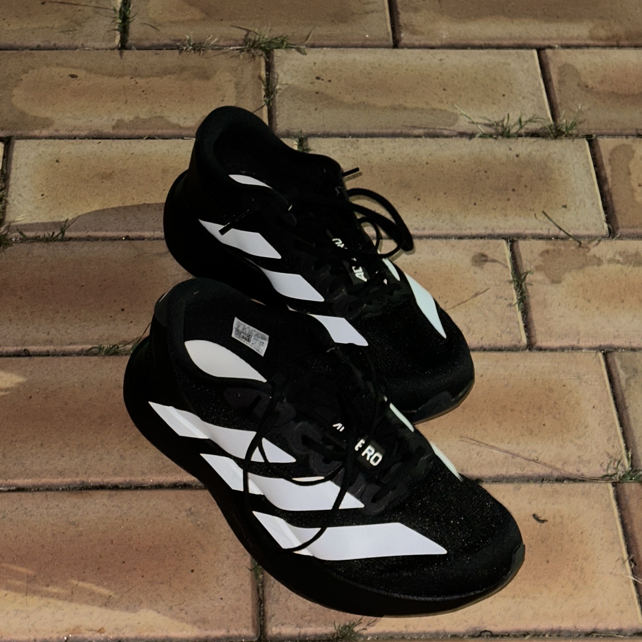 Adidas Adizero EVO SL Core Black Cloud White 착용 스타일