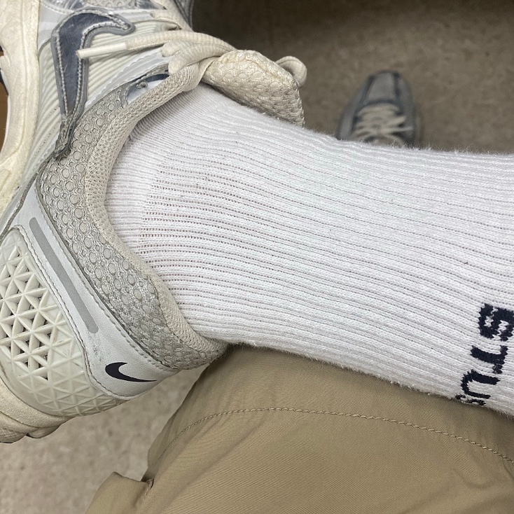 Nike x Stussy NRG Crew Socks White Black 착용 스타일