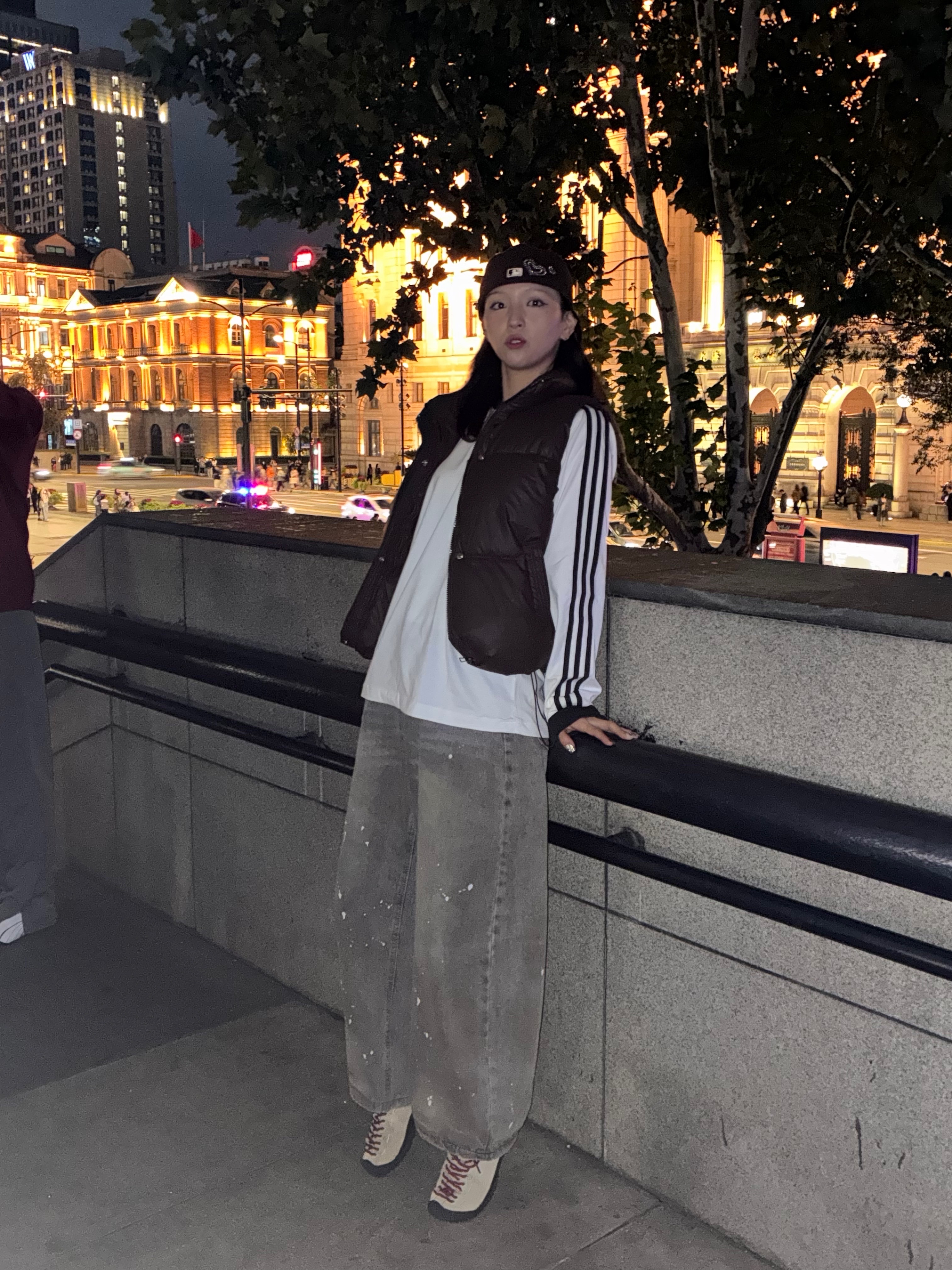 Adidas Adicolor Classics 3-Stripes Long Sleeve T-Shirt White - KR Sizing 착용 스타일 - 2