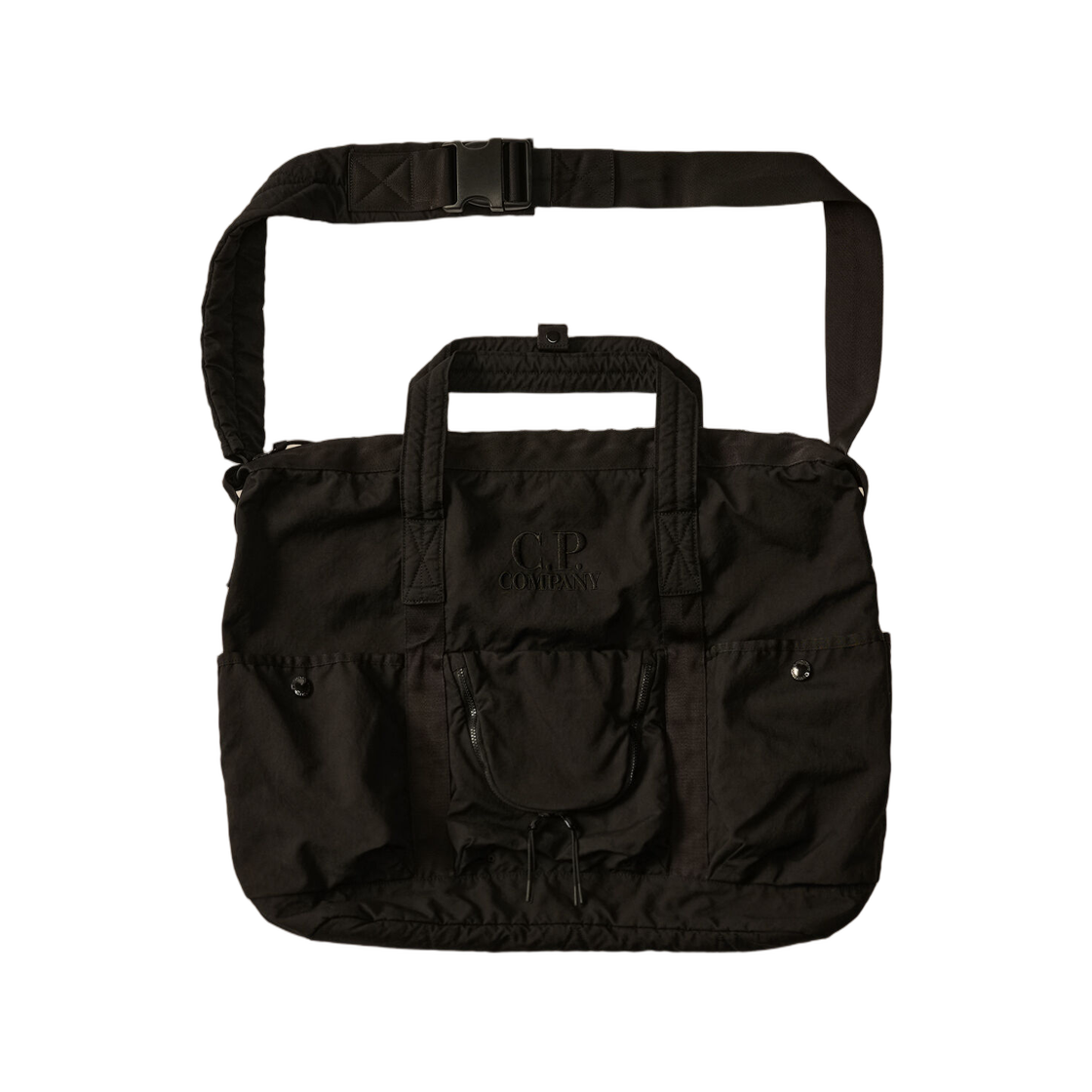 C.P. 컴퍼니 트윌 숄더백 블랙 - 25FW(C.P. Company Twill Shoulder Bag Black - 25FW)
