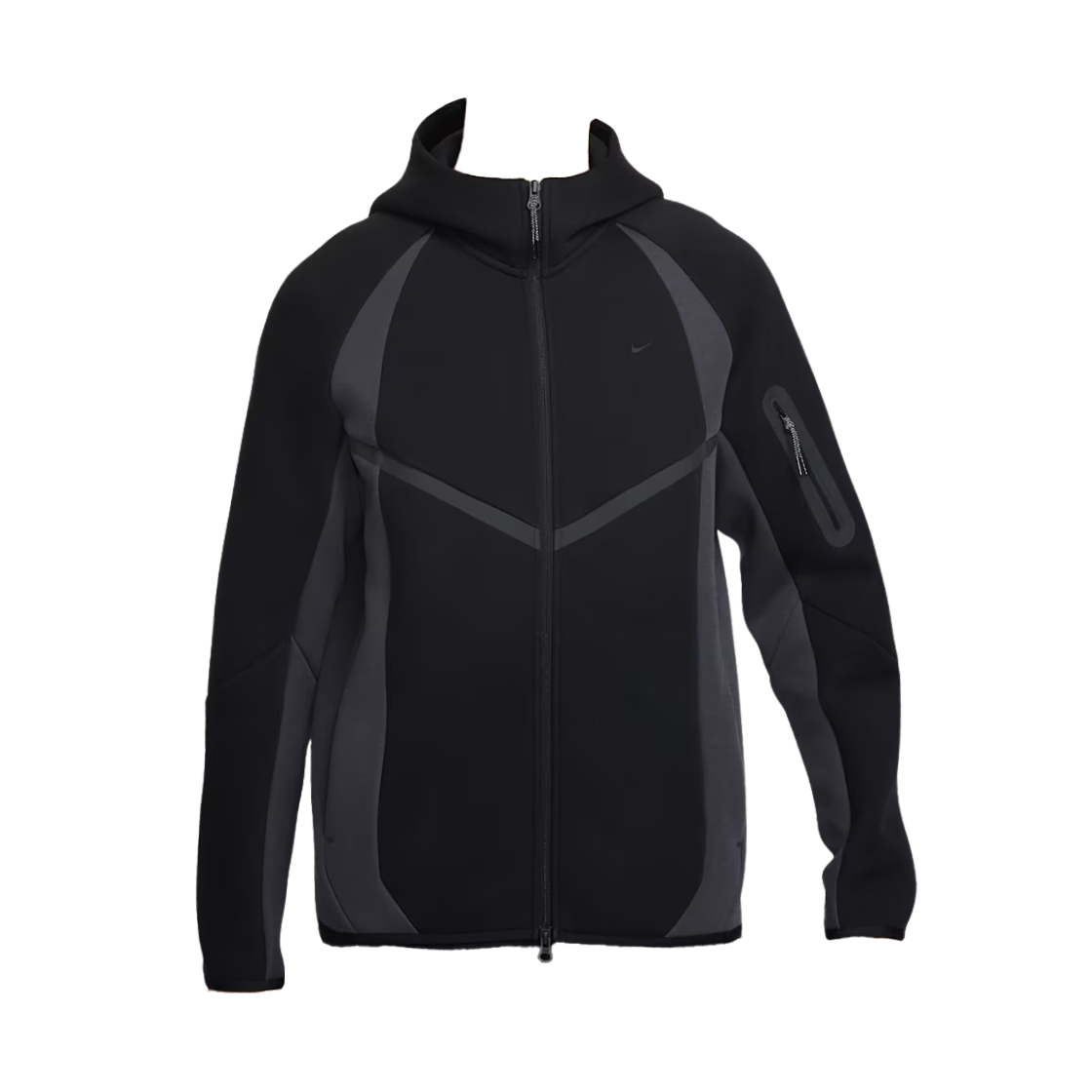 나이키 테크 컬러블록 풀집 플리스 윈드러너 자켓 블랙 앤트러사이트 - 아시아(Nike Tech Color-Block Full-Zip Fleece Windrunner Jacket Black Anthracite - Asia) - 1