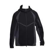 Nike Tech Color-Block Full-Zip Fleece Windrunner Jacket Black Anthracite - Asia