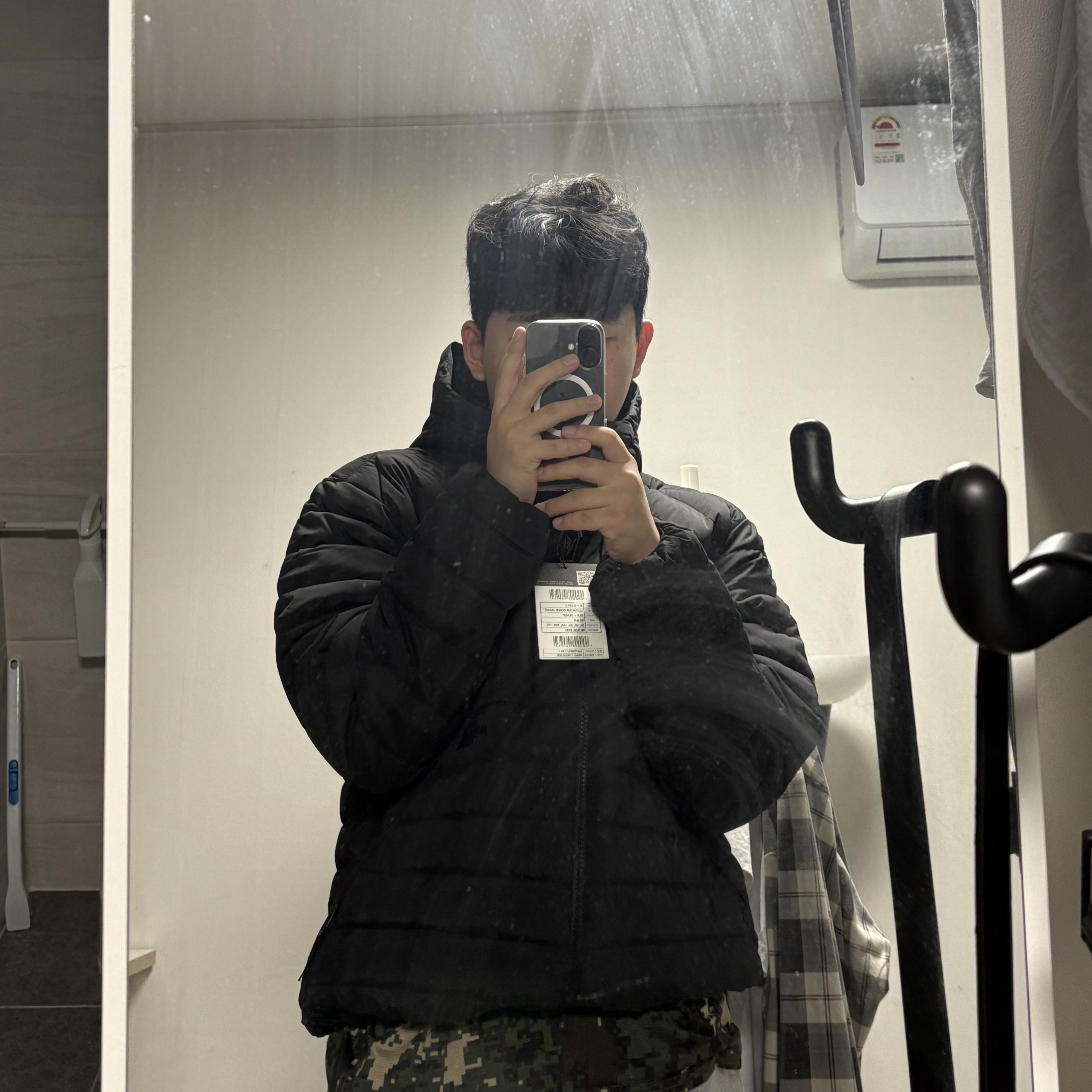 The North Face Coreline Down Jacket Black - 25FW 착용 스타일 - 4