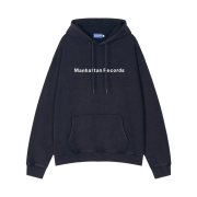 Manhattan Records Logo Washed Hoodie - Navy