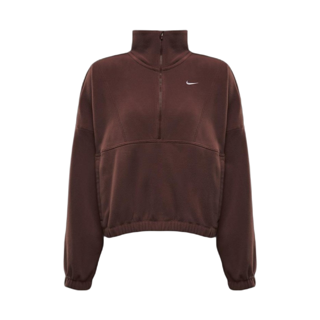 FV7956-218 (W) Nike One Therma-Fit Oversized Half Zip Fleece Top Red Sepia - Asia