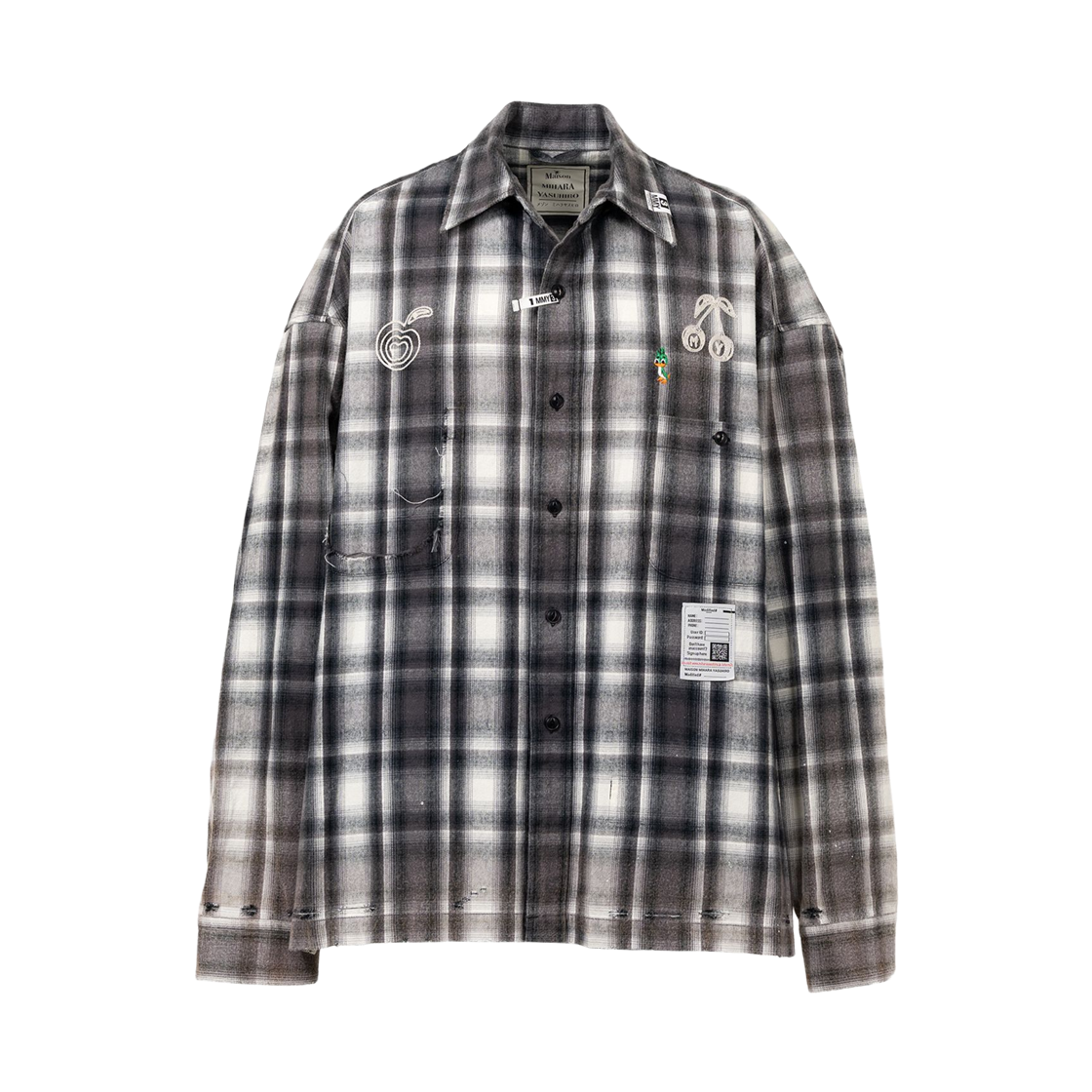 J15SH181 Maison Mihara Yasuhiro Vintage Like Check Shirt Black