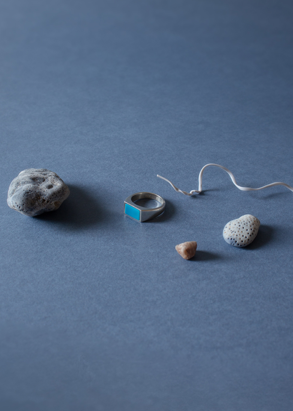 뵤르 플랫 핑키 링 (터키석)(Bőr Flat Pinky Ring (turquoise)) - 5