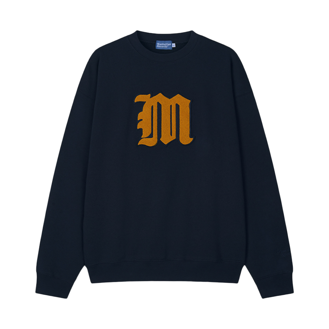 MR25CR005NA Manhattan Records M Mono Logo Crew Neck - Navy