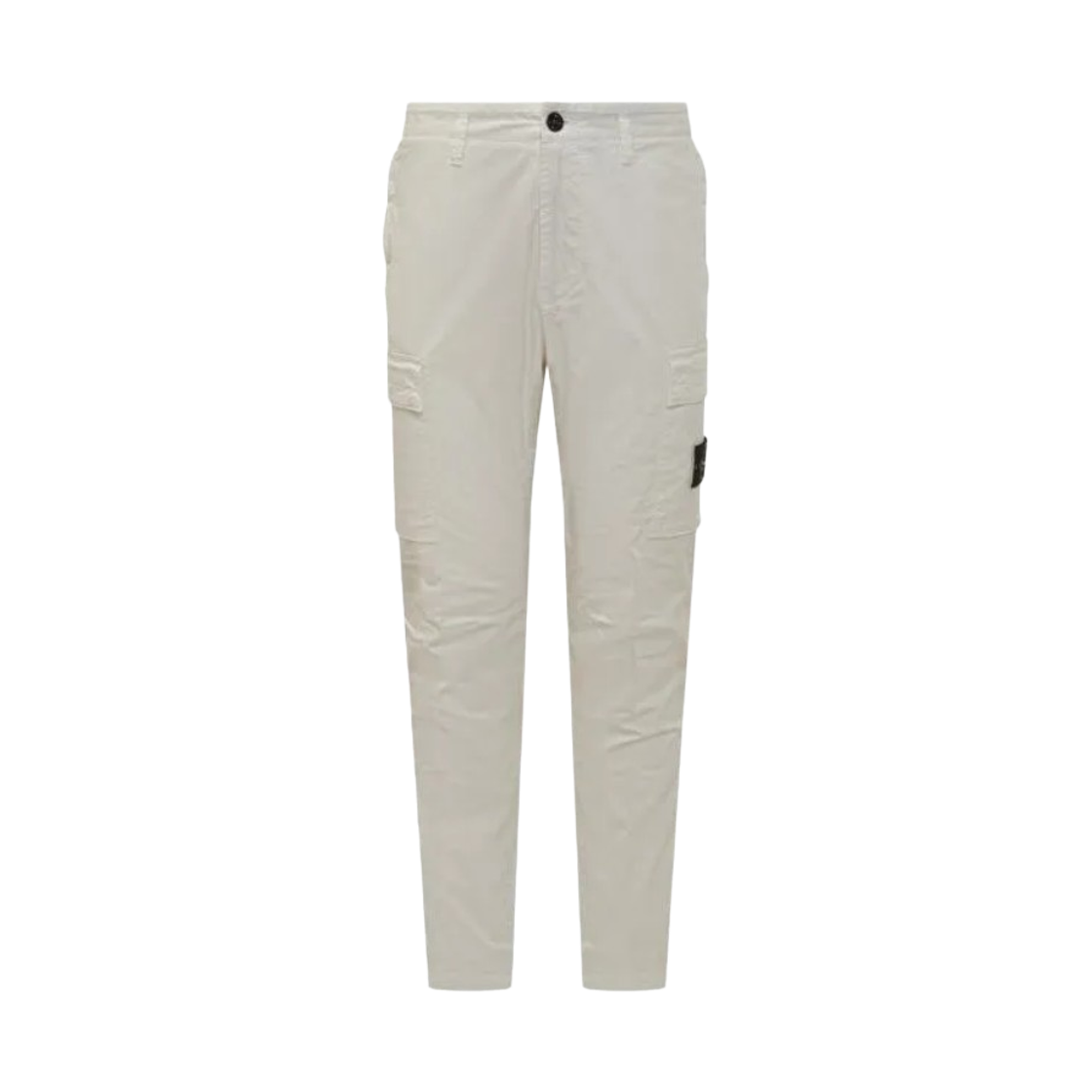K2S1531000-32S0010-V0093 Stone Island 3100032 Supima Cotton Twill Stretch-TC Regular-Tapered Fit Cargo Trousers with Zip Pockets Ivory - 25FW