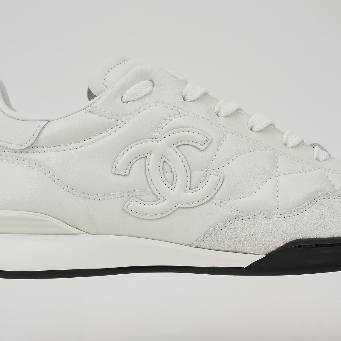 (W) 샤넬 스니커즈 샤이니 카프스킨 카프스킨 스웨이드 카프스킨 & 화이트((W) Chanel Sneakers Shiny Calfskin Calfskin Suede Calfskin & White) - 7