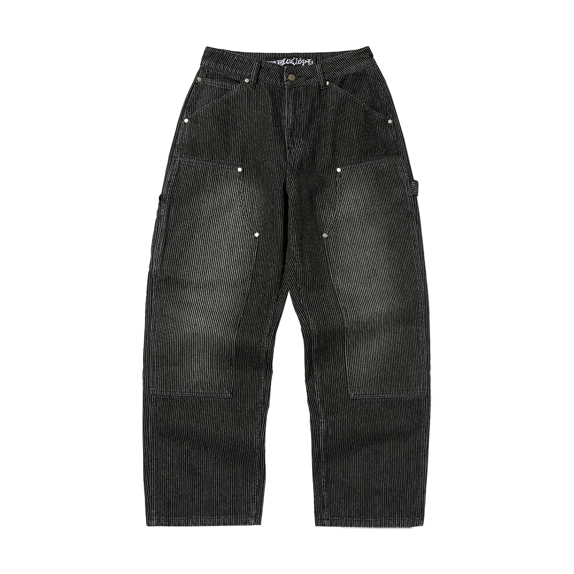 SDEFBO419BK Suade Stripe Double Knee Denim Black