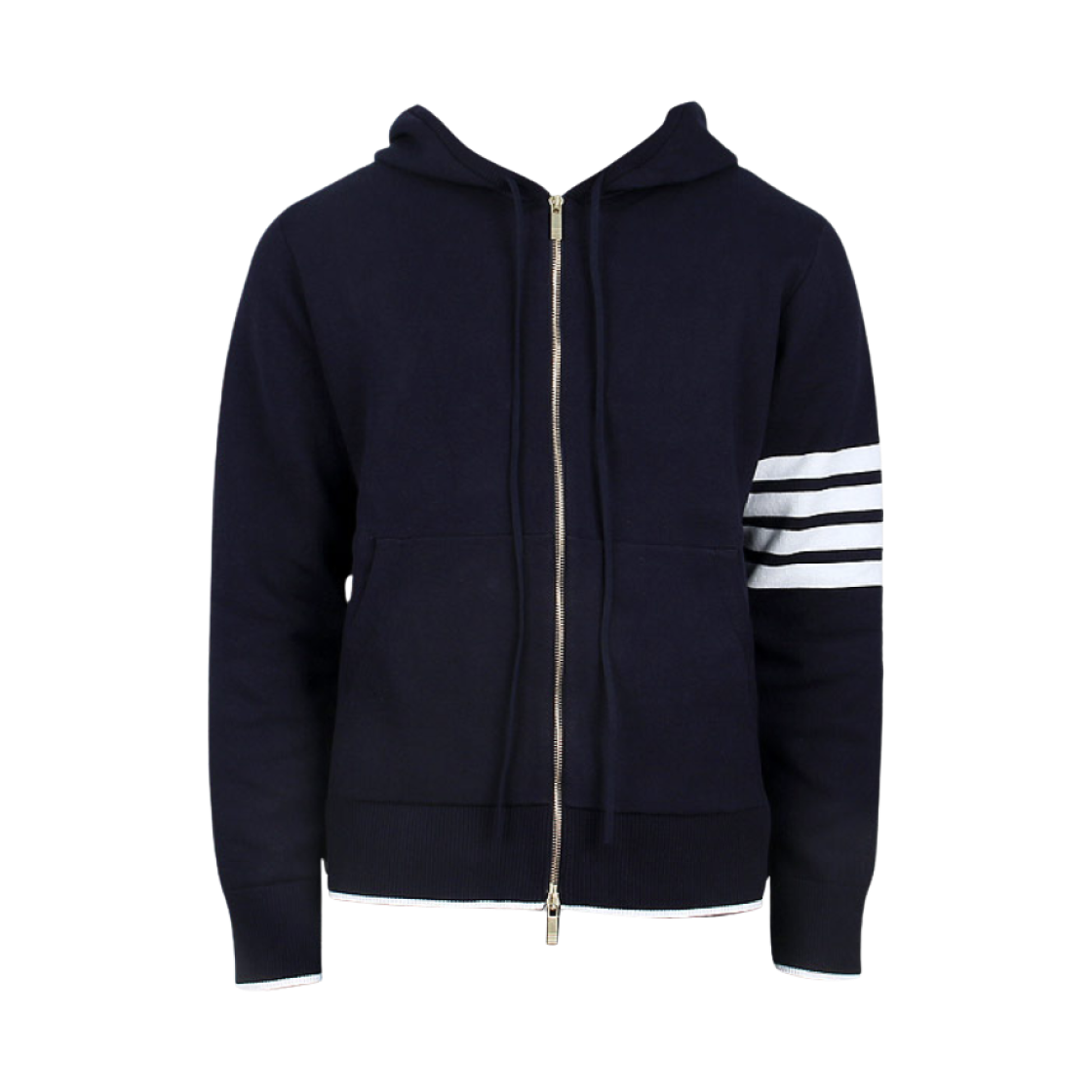 톰브라운 피쉬 아이콘 사선 집업 후드 네이비(Thom Browne Fish Icon 4-Bar Zip Up Hoodie Navy) - 1
