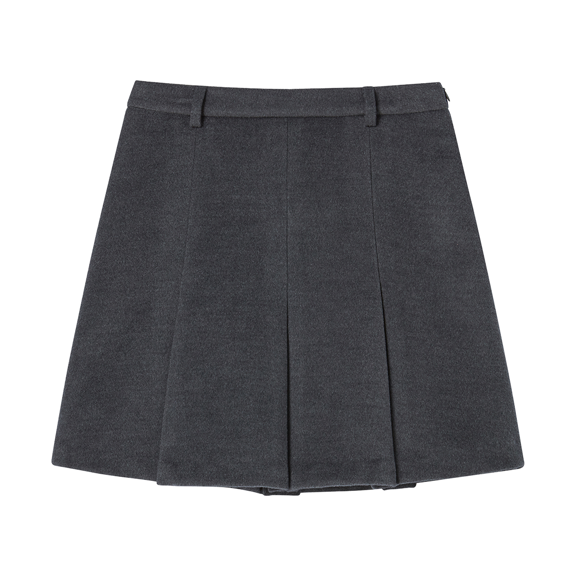 RG_25_FW1_SK_02 Rogin N Rosie Pleats Wool Skirt Charcoal