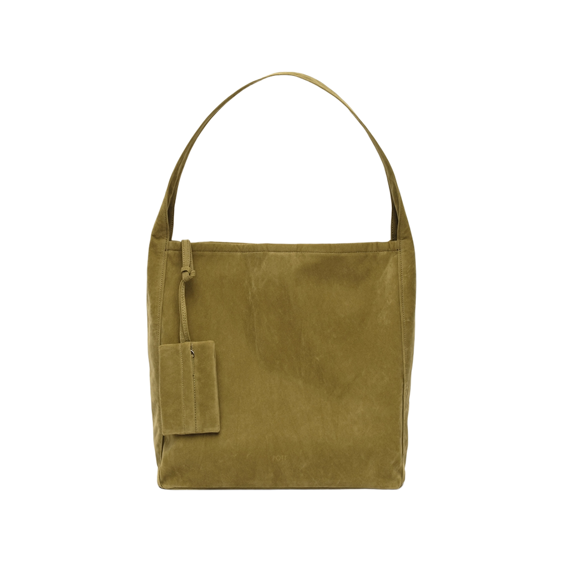 포테 0007 레이어드 파우치 호보 백 스웨이드올리브(POTE 0007 Layered Pouch Hobo Bag Suede Olive)