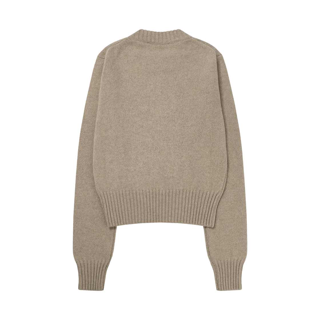 (W) 아미 스몰 하트 로고 크루넥 스웨터 베이지((W) AMI de Coeur Crewneck Sweater Beige) - 2