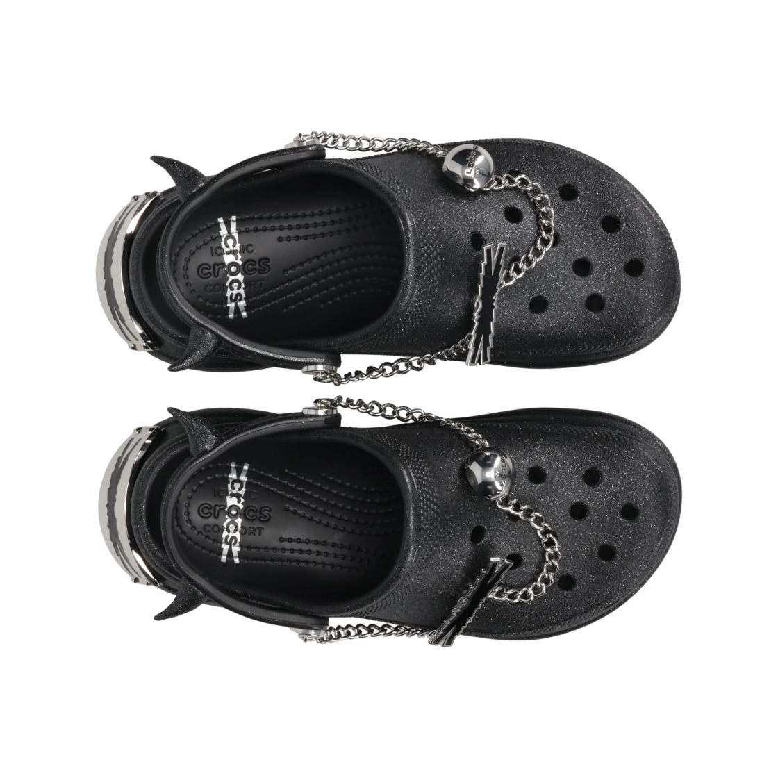 (W) 크록스 x 르세라핌 베이 클로그 글리터 블랙((W) Corcs x LE SSERAFIM Bae Clog Glitter Black) - 2