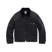 Polyteru Padded Work Jacket Dark Purple Ink (Leather Collar)