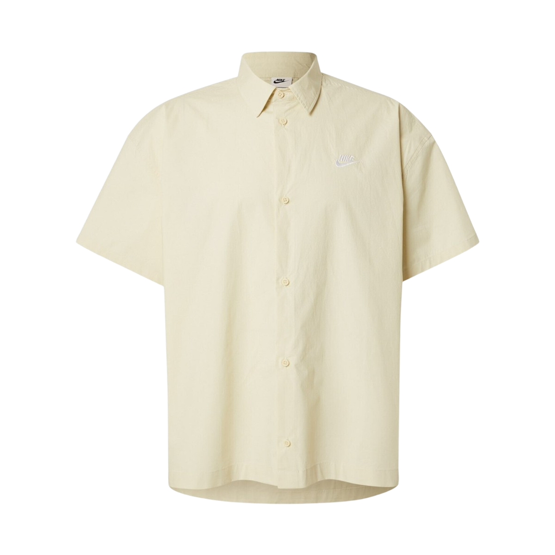 HJ2027-234 Nike Club Short Sleeve Button-Up Shirt Light Khaki White - Asia