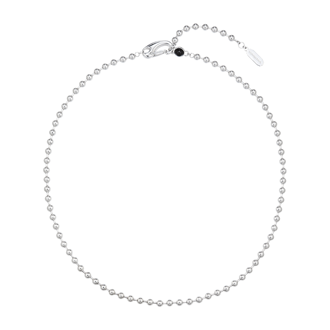 N25MN15 NUMBERING #5775 Ball Chain Necklace with Carabiner Clasp Silver