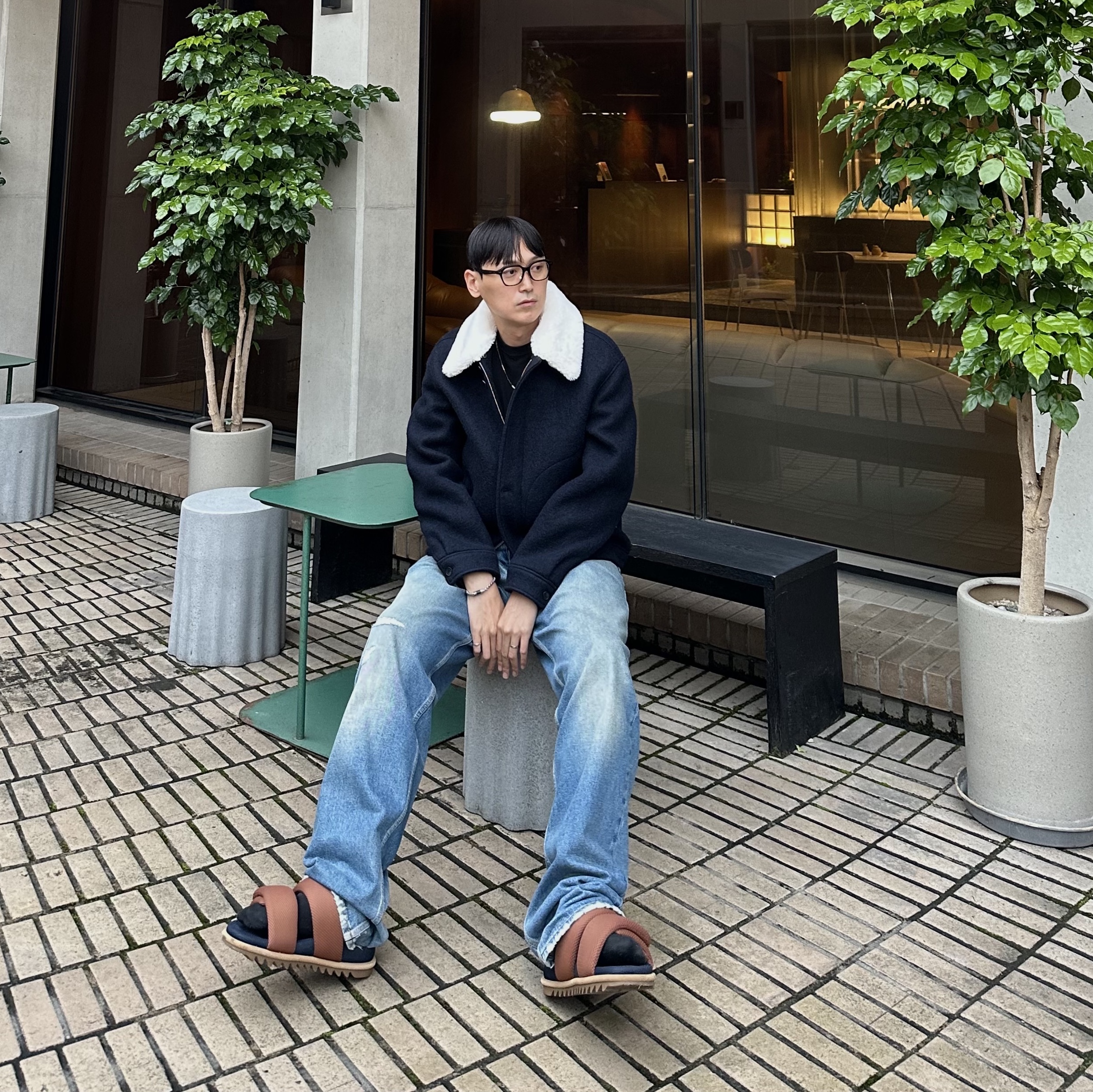 MM6 Maison Margiela 5 Pocket Denim Pants Blue 착용 스타일 - 1