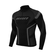 BORN TO WIN BRN Eclipse Seamless Half Zip Up Long Sleeve Black