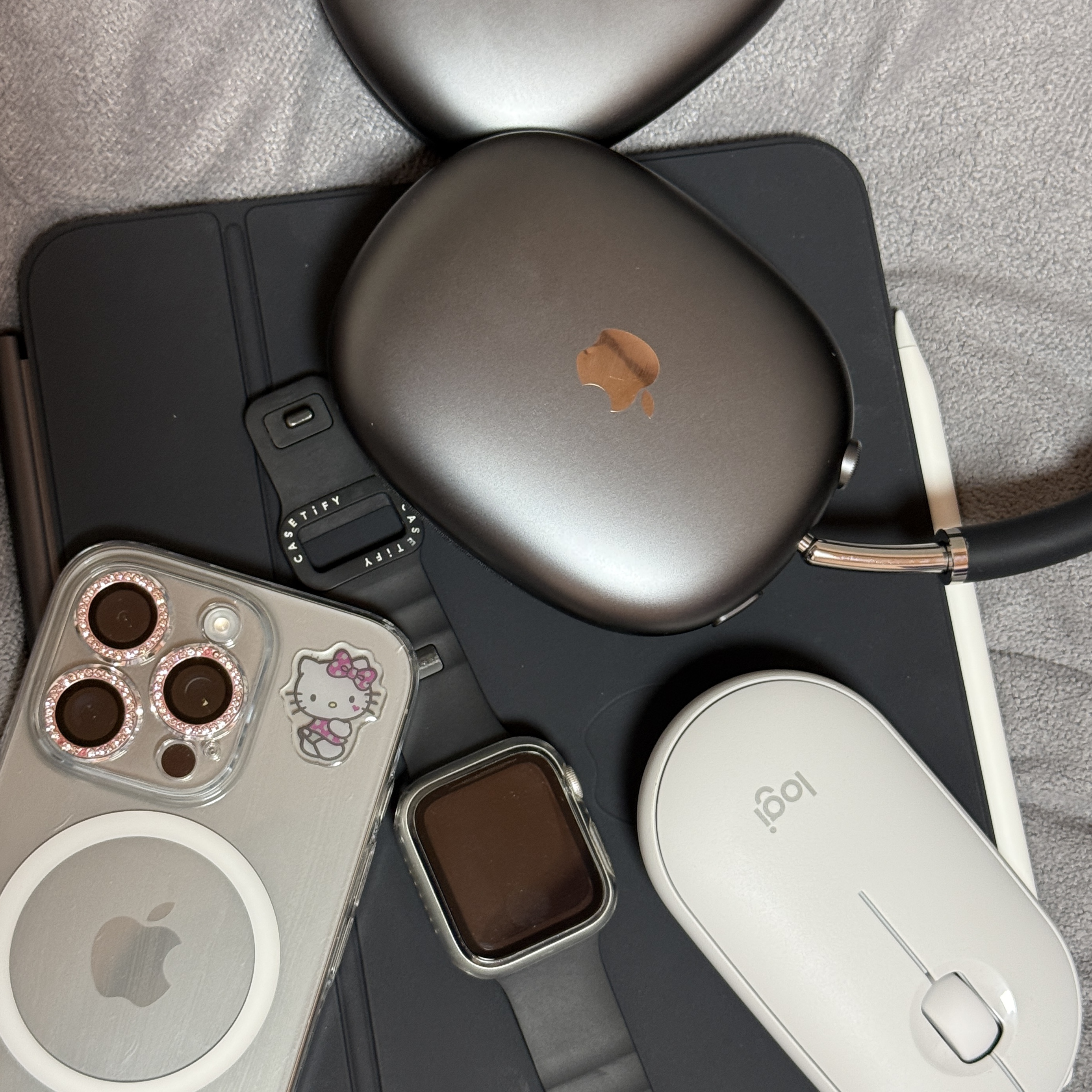 Apple iPhone 16 Pro 256GB Natural Titanium (Korean Ver.), Apple iPad Pro 5th Gen 11-inch Wifi 256GB Standard Glass Silver (Korean Ver.) 착용 스타일 - 2