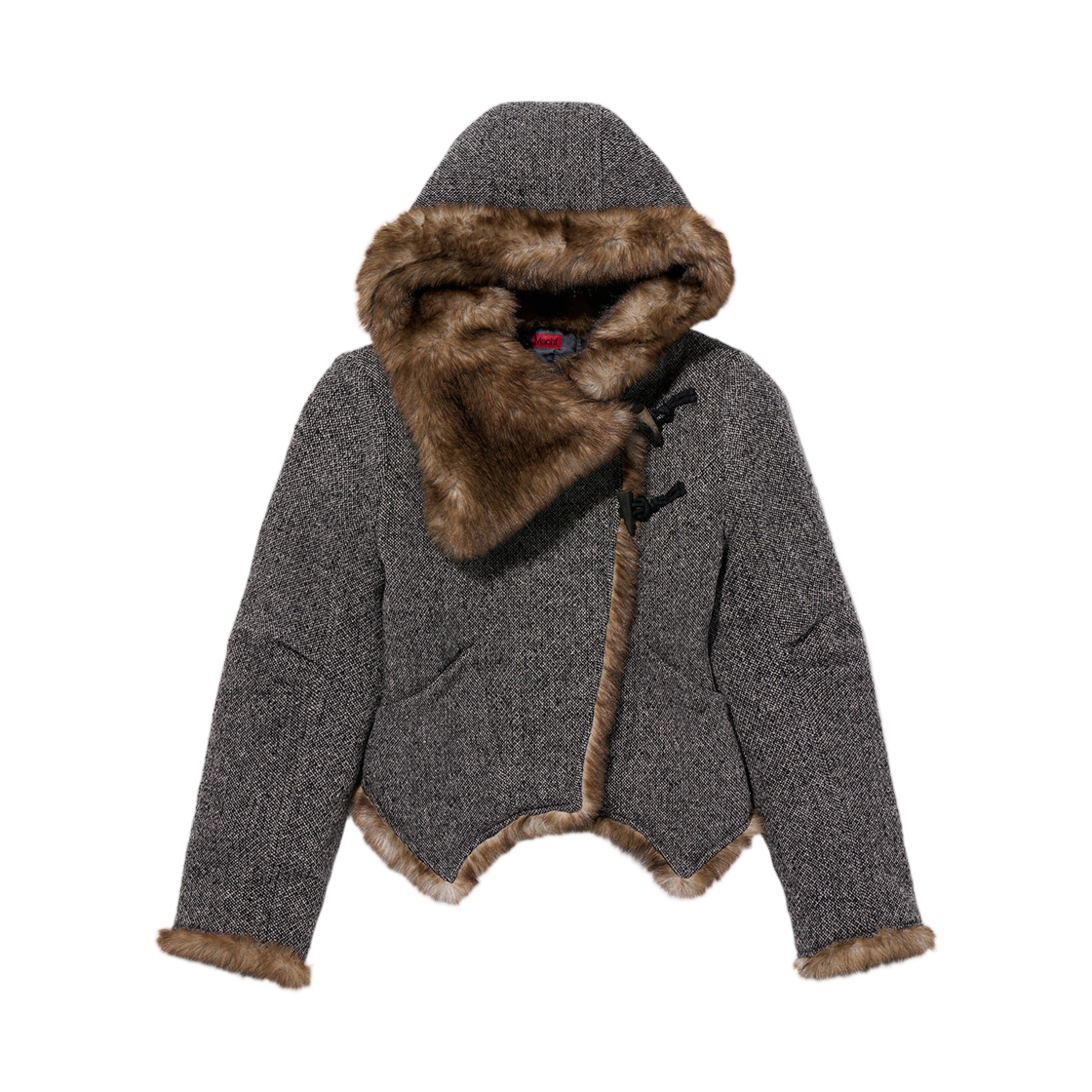 (W) 미스치프 포우 퍼 베스퍼 자켓 화이트 블랙((W) Mischief Faux Fur Vesper Jacket White Black)