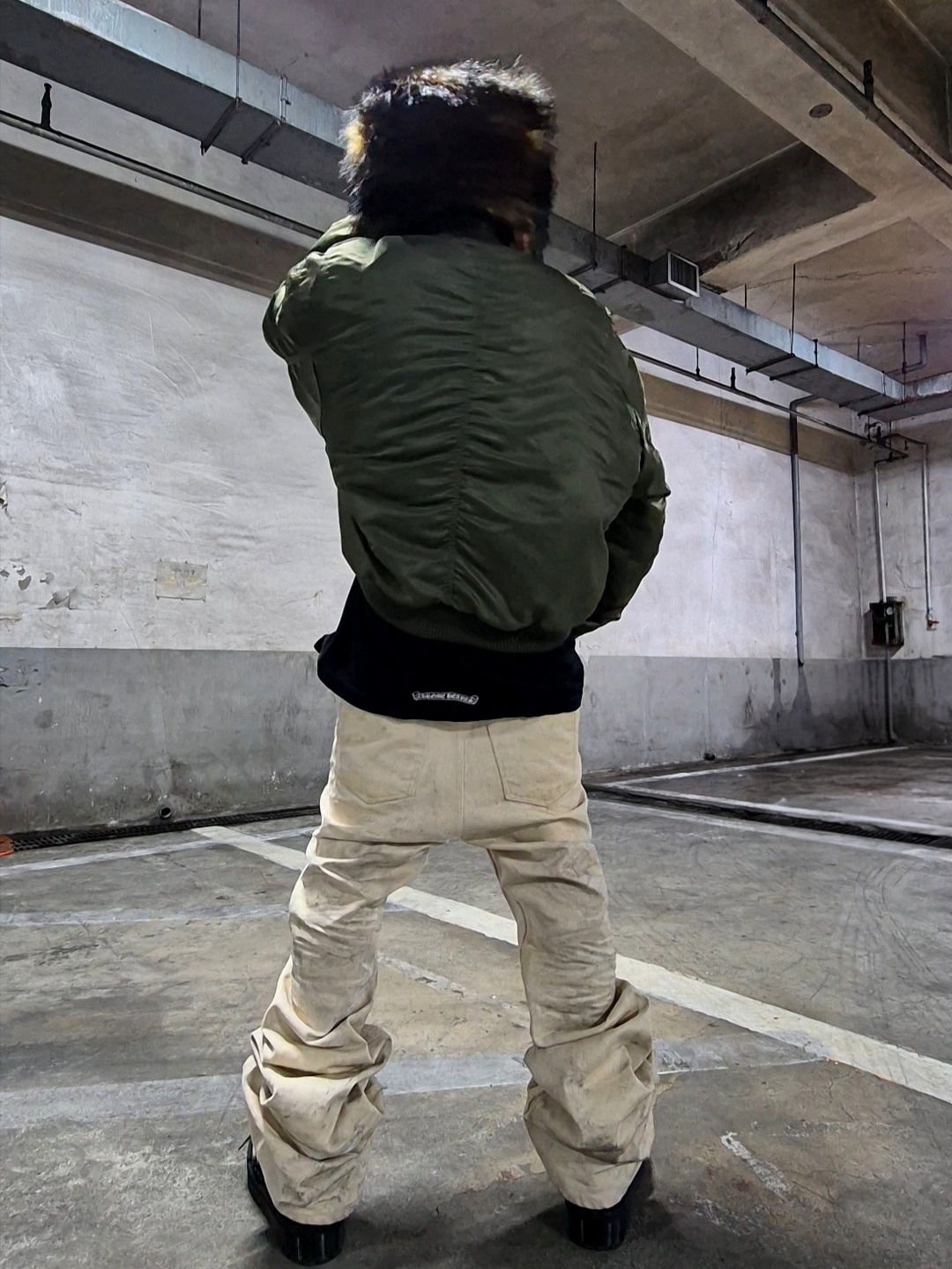 Dr. Martens x Rick Owens 1460 Quad Sole Mega Lace Boots Black 착용 스타일 - 2