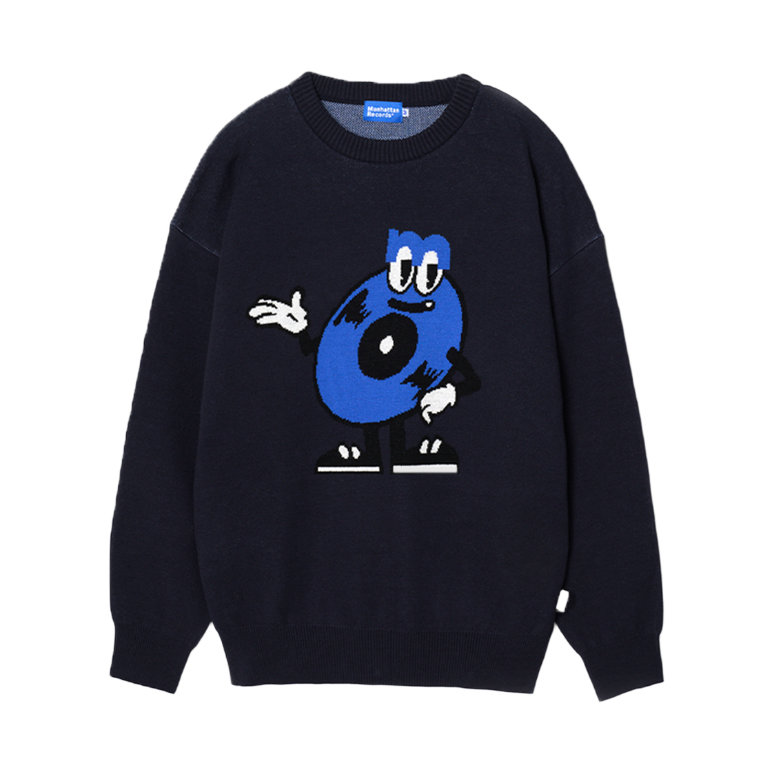 맨하탄 레코즈 엠 캐릭터 니트웨어 - 네이비