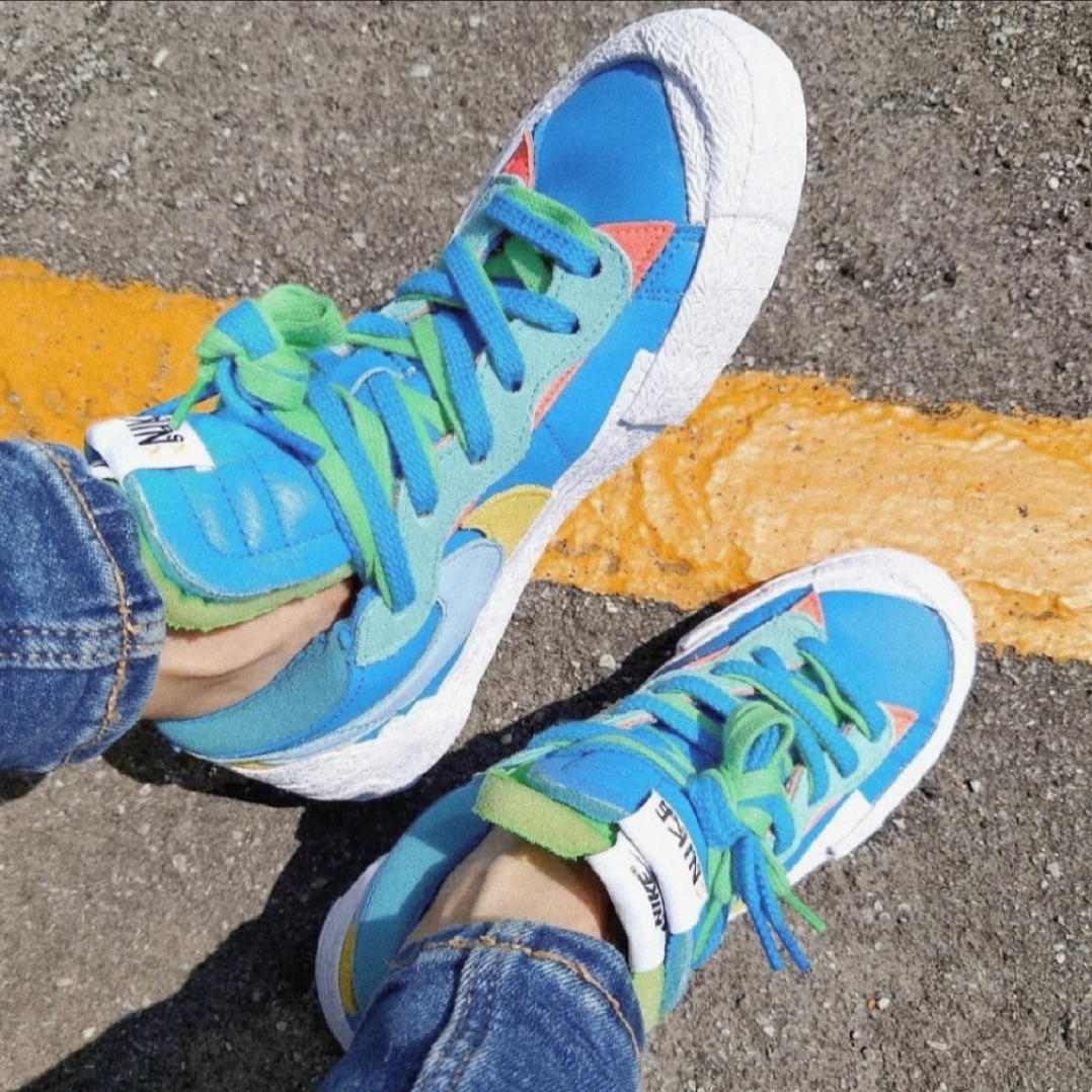 Nike x Sacai x Kaws Blazer Low Neptune Blue 착용 스타일
