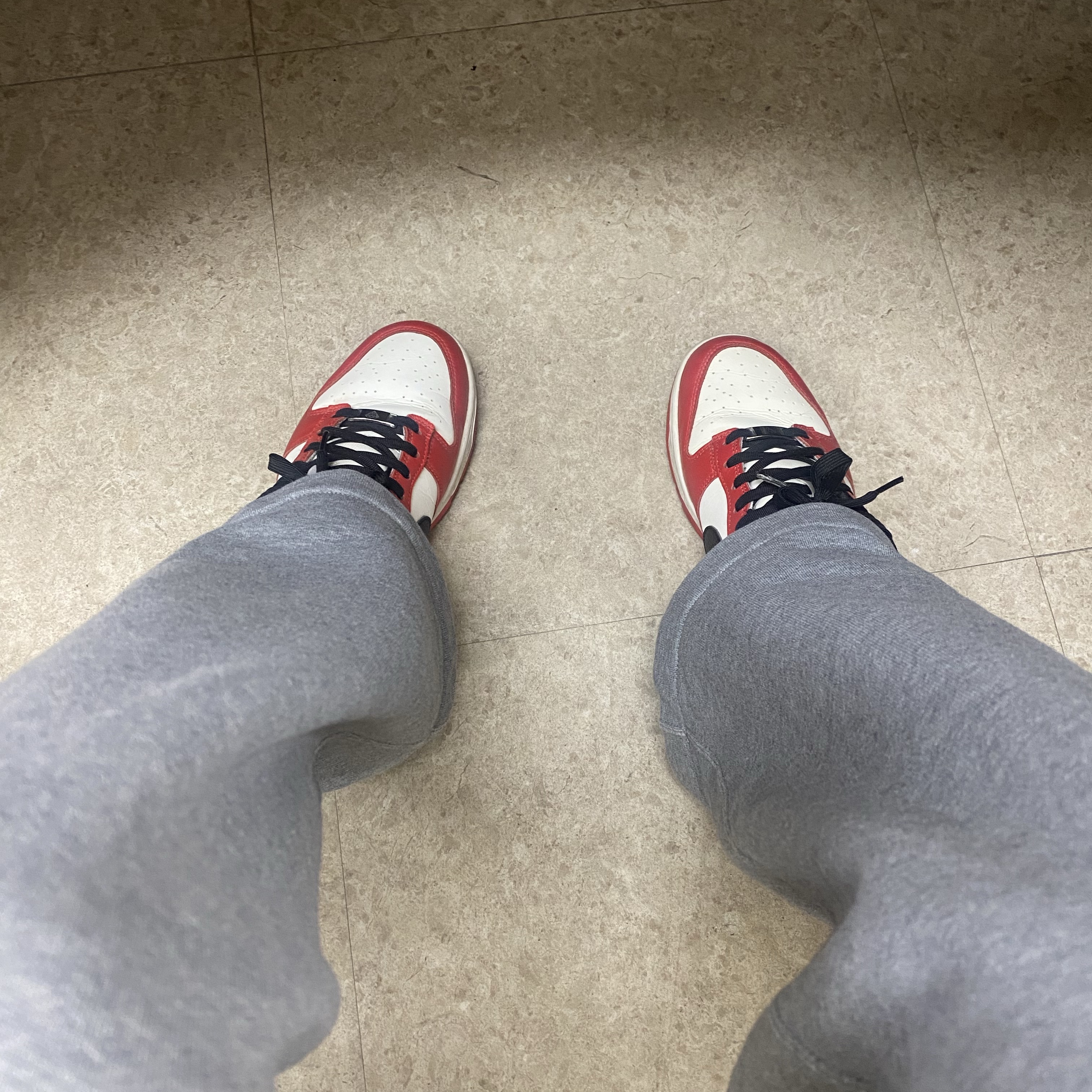 Nike x NBA Dunk Low Retro EMB Black and Chile Red 착용 스타일