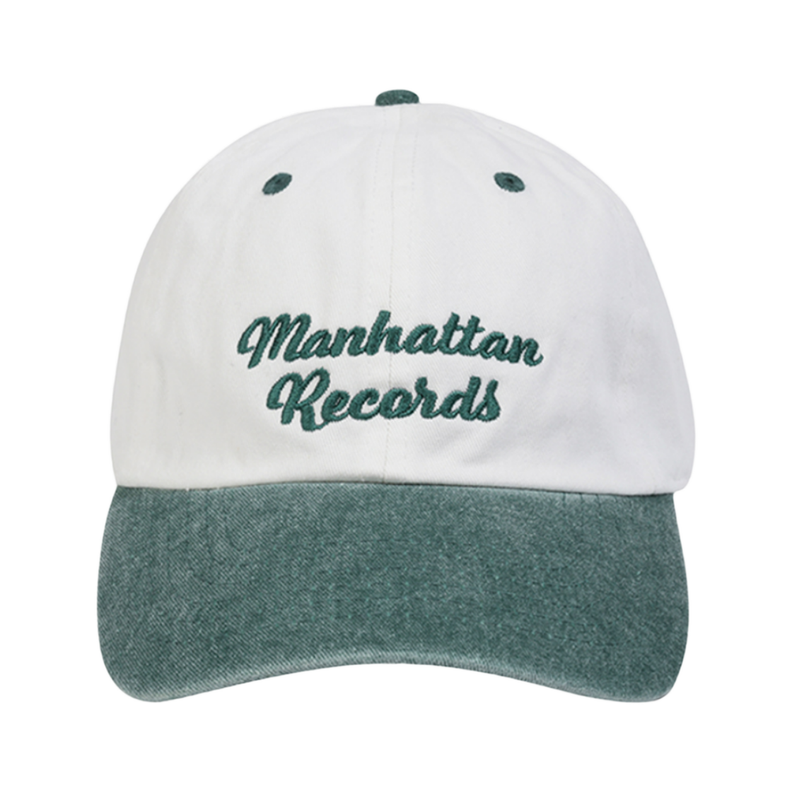 MR25CA002GN0 Manhattan Records Arch Logo 2 Tone ball cap - White / Green