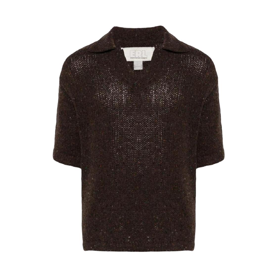 ERL 스페클 폴로 니트 브라운(ERL Speckle Polo Knit Brown)