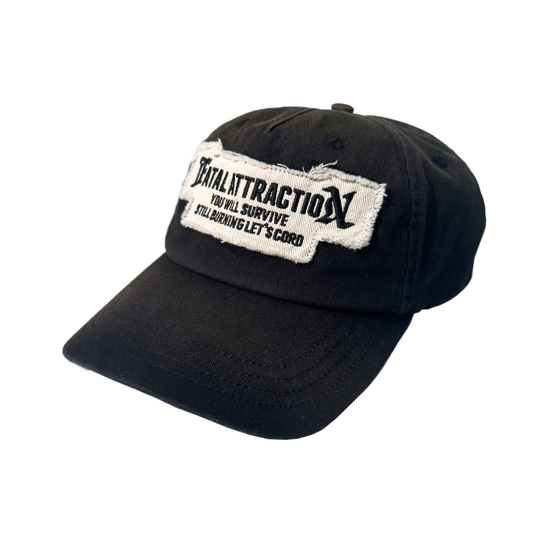 코드 버닝 플래그 블리치 워시드 캡 더스트 블랙(Cord Burning Flag Bleach Washed Cap Dust Black)