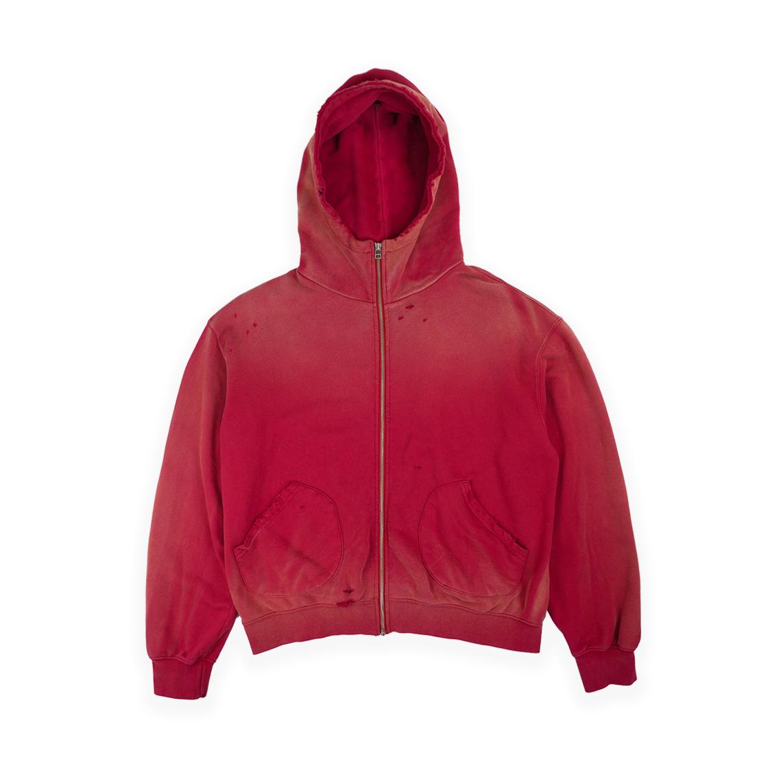 스몰스튜핏튠즈 브루탈 후드 집업 빈티지 레드(smallstupidtunes Brutal Zip-Up Hoodie Vintage Red)