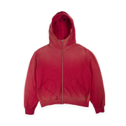 smallstupidtunes Brutal Zip-Up Hoodie Vintage Red