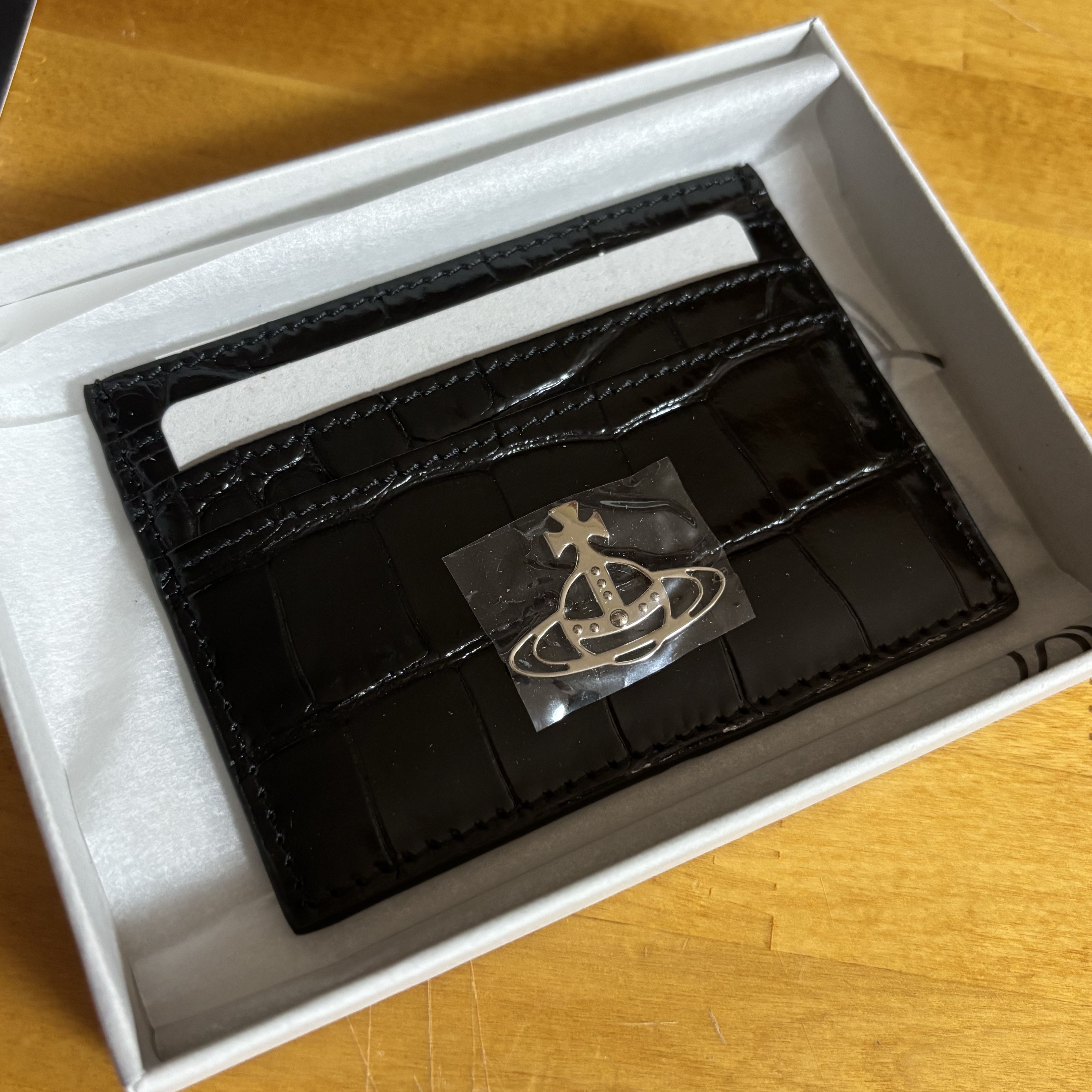 Vivienne Westwood Crocodile Card Holder Black 착용 스타일 - 2