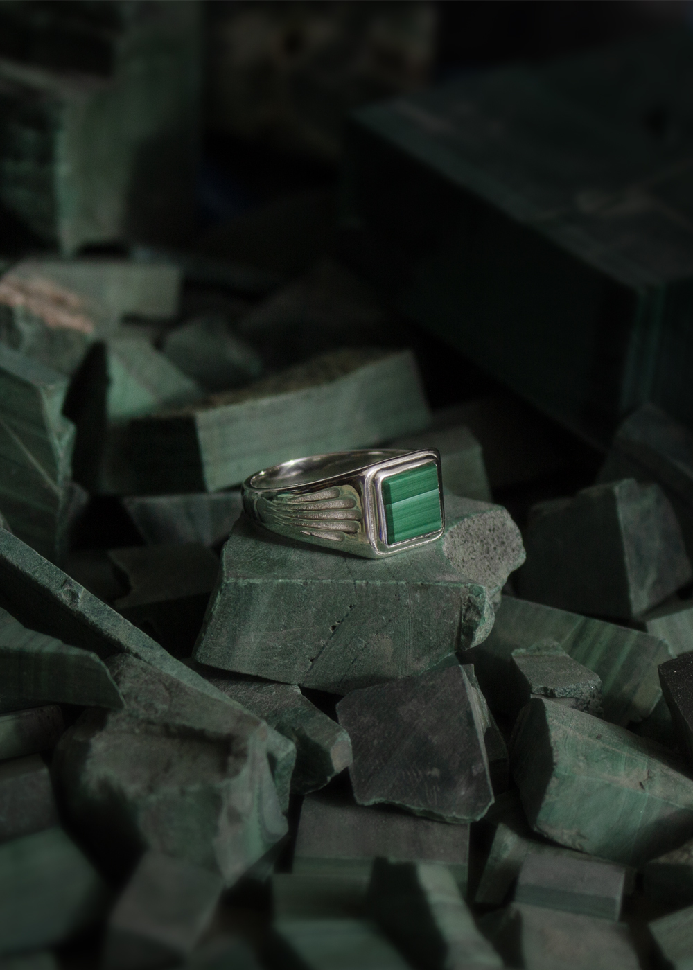 뵤르 윙넛 링_L (말라카이트)(Bőr Wingnut Ring_L (malachite)) - 6