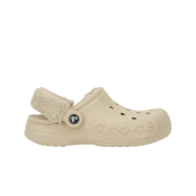Crocs Baya Lined Fuzz-Strap Clog Winter White