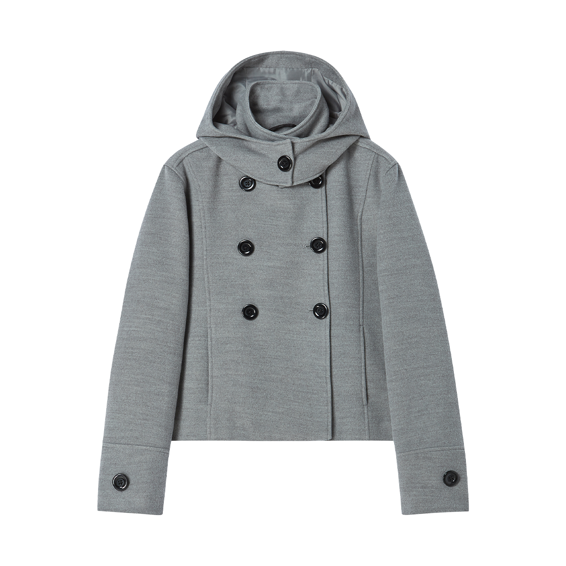 RG_25_FW1_CO_02 Rogin N Rosie Hood Pointed Half Coat Gray