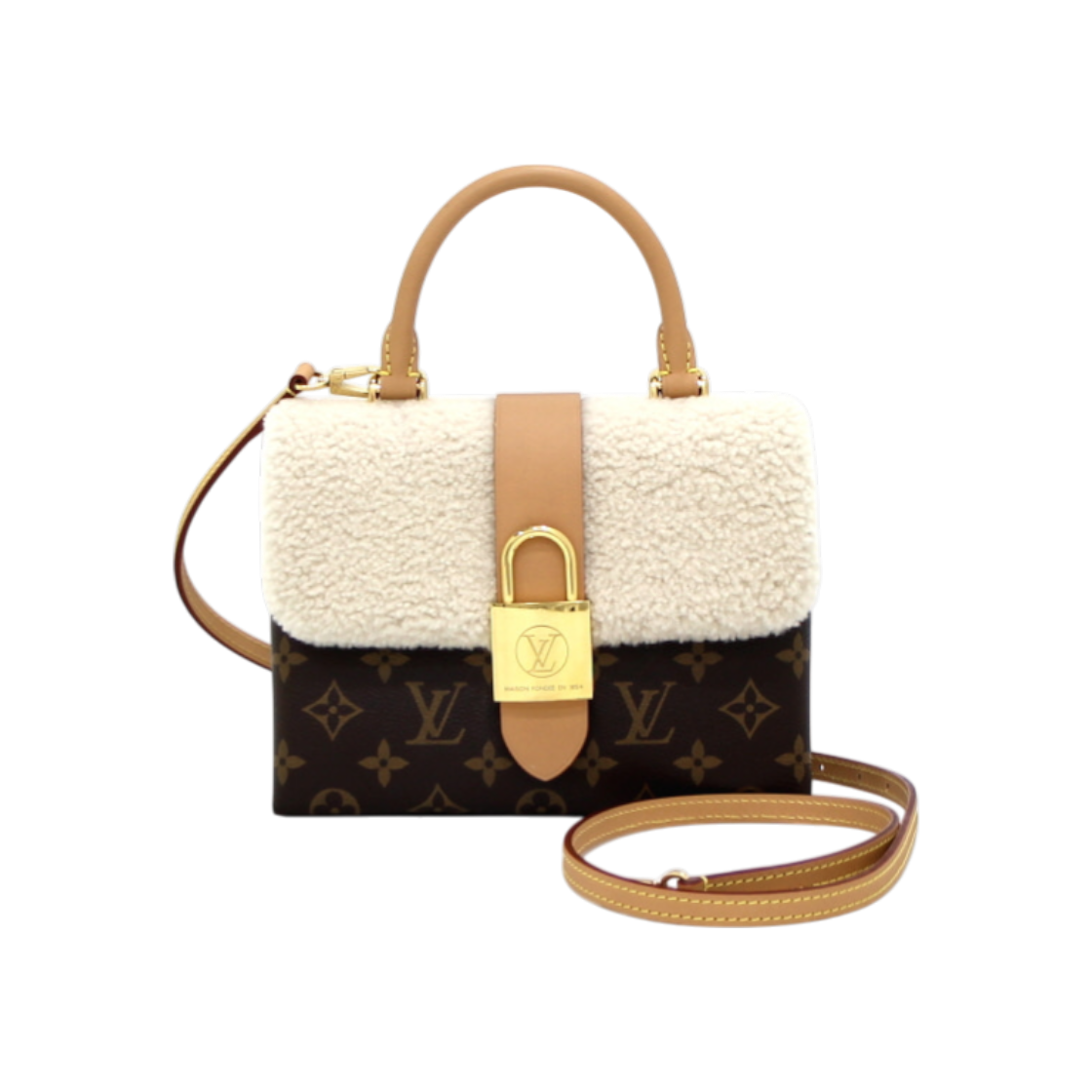 ITSQ3PO3WIUL Louis Vuitton Monogram Shearling Rocky BB Tote and Crossbody Bag
