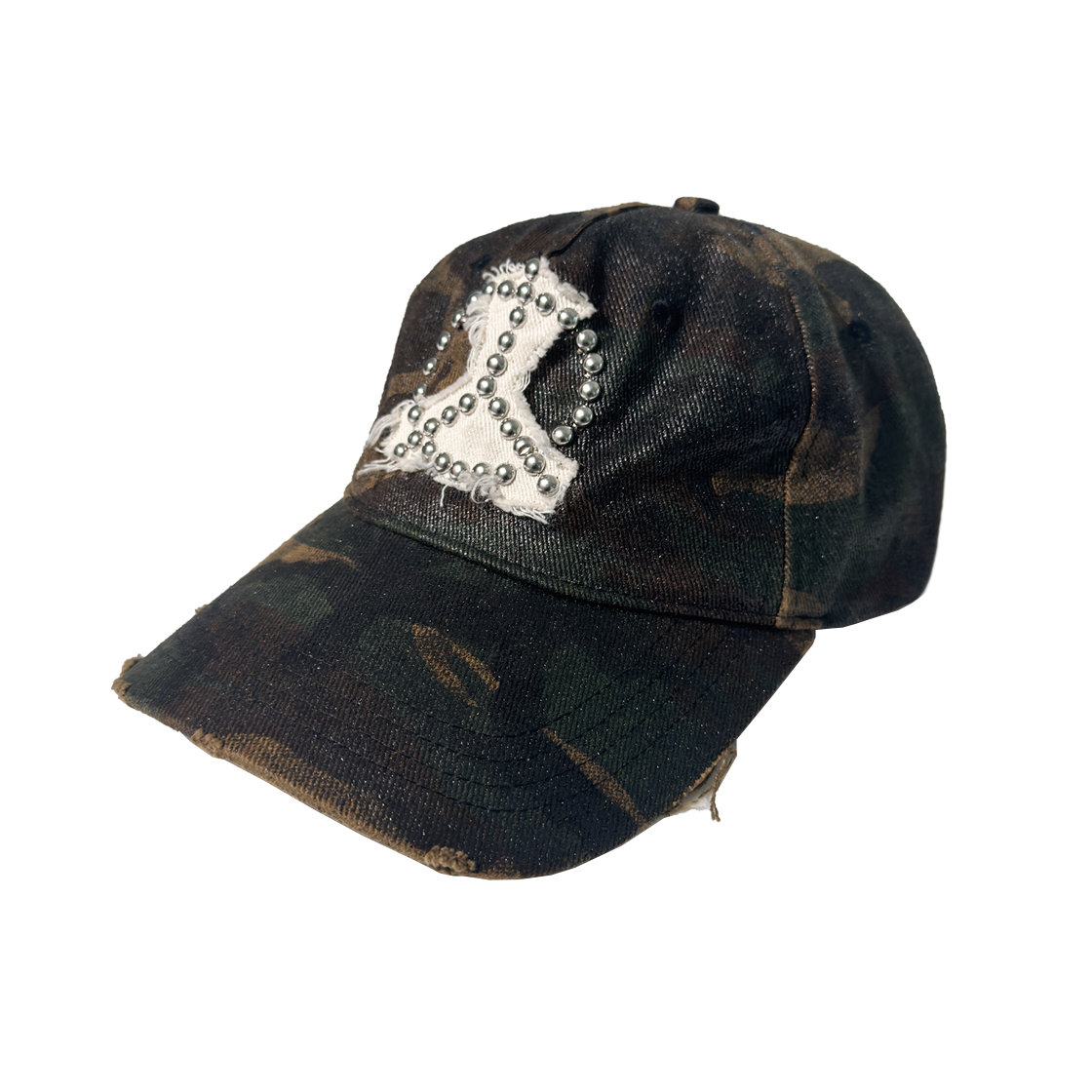 코드 피스풀 스터드 패치 캡 코티드 카모플라주(Cord Peaceful Studded Patch Cap Coated Camouflage)