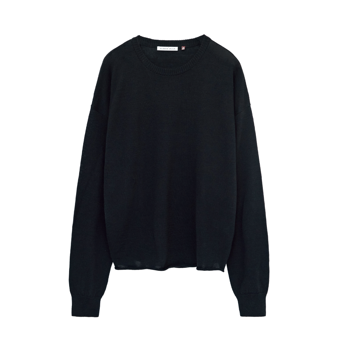 HM5LKN9014BJ Polyteru Human Index Human Loosed Knit 002 Ink Black