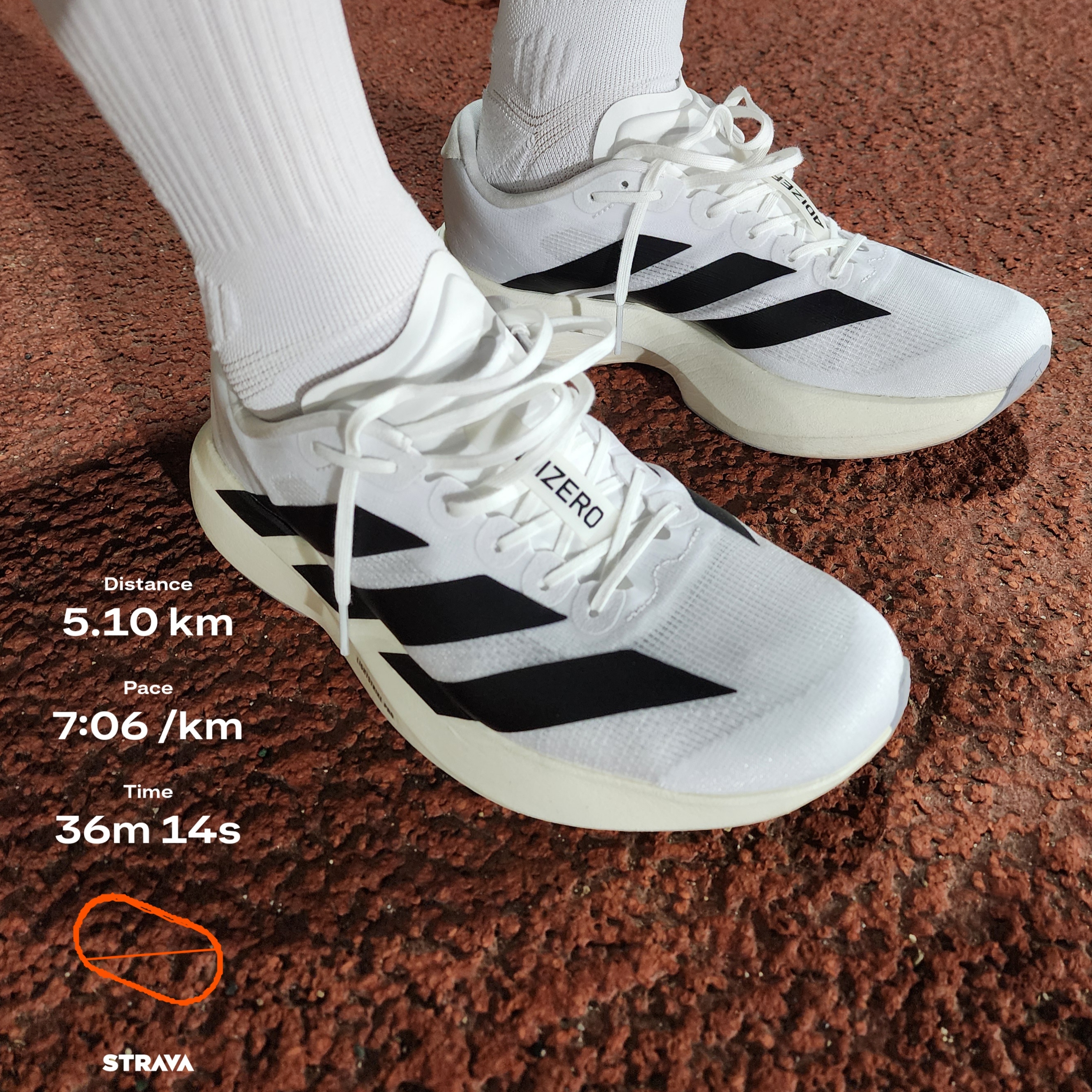 Adidas Adizero EVO SL Cloud White Core Black 착용 스타일