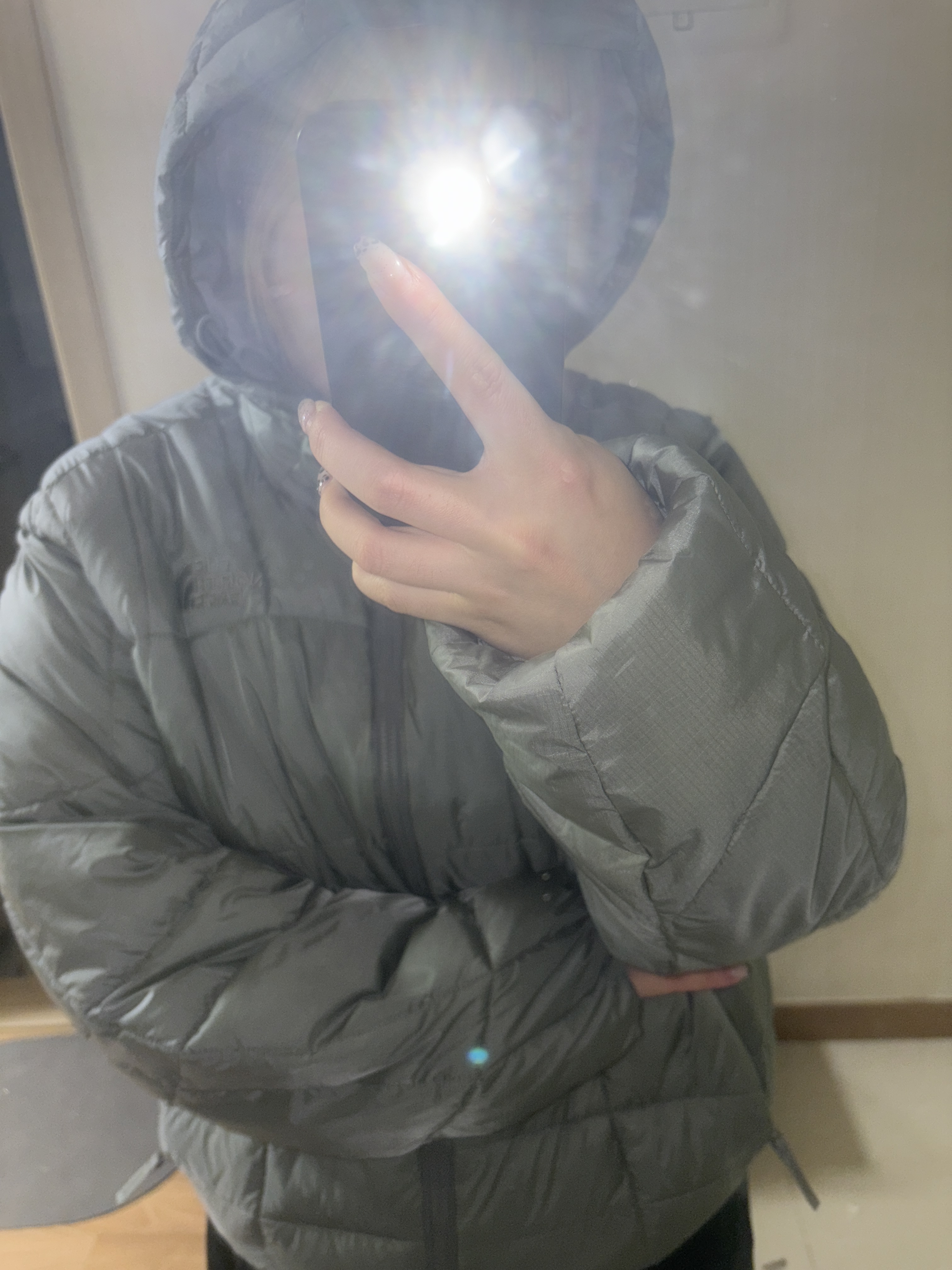 The North Face Wave LT On Jacket Gray 착용 스타일 - 2