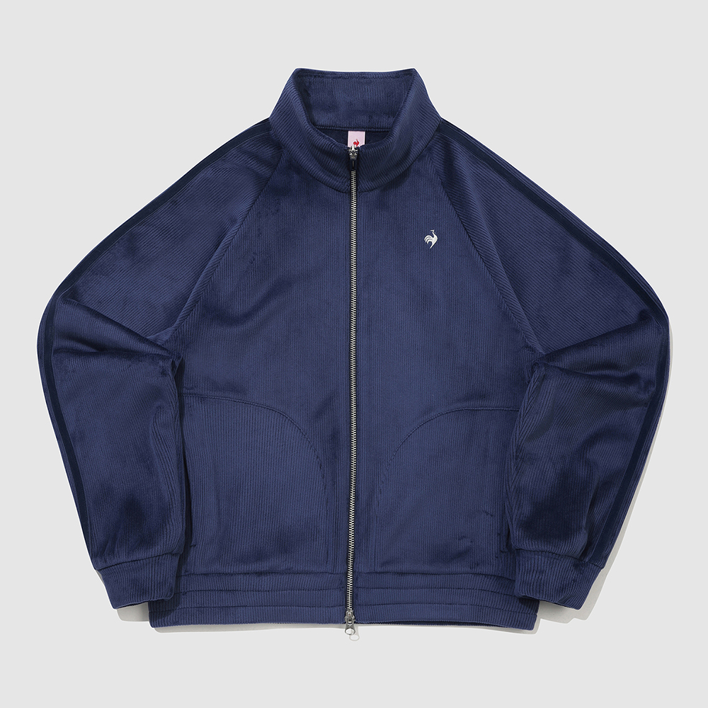 르꼬끄 스포르티브 여성 루즈핏 벨듀로이 하이넥 집업 - 네이비 QQ422OFTO3(le coq sportif Women's Loose-Fit Velduroy High-Neck Zip-Up Jacket Dark Navy) - 2